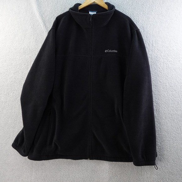 Columbia Mens 3XT Black Full Zip Fleece Jacket Outdoor Sportswear Logo Polyester - Picture 1 of 6